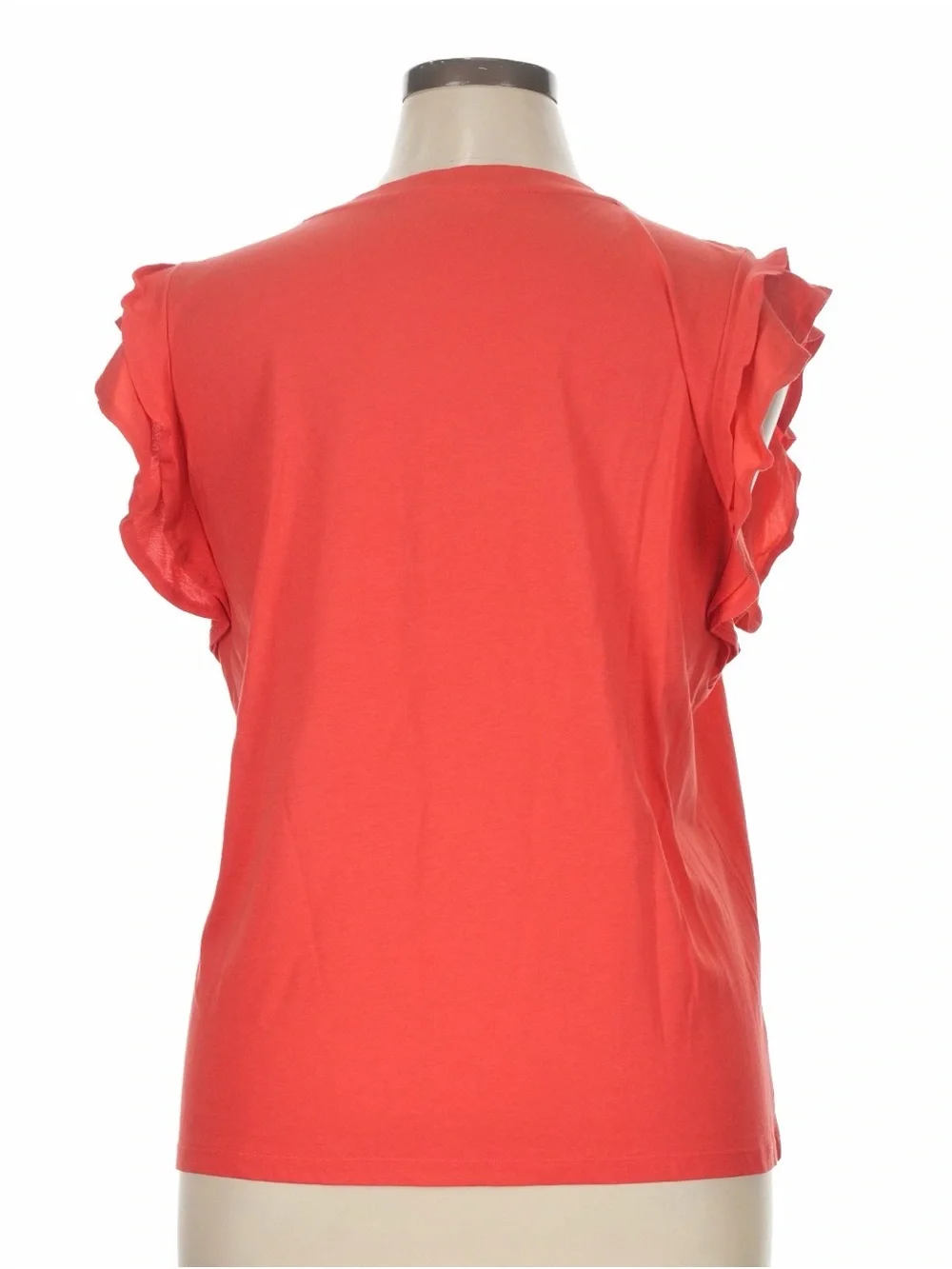 Michael Kors Coral Short Sleeve Ruffle Tee Size XL